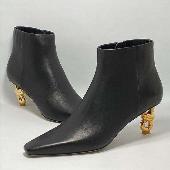 Jonathan Simkhai Bodhi Leather Knot-Heel Ankle Boots size 40 - Picture 6 of 11